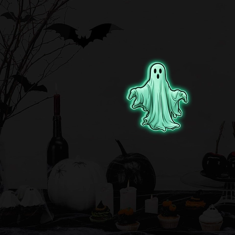 Luminous Ghost Wall Stickers Halloween Decoration Glow In The Dark PVC Fluorescent Decals For Window Party Home Wall Art