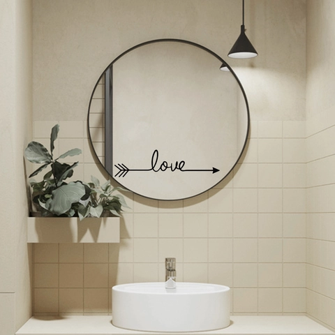 Modern Minimalist Love Arrow Wall Sticker Creative PVC Mirror Decorative Decal Artistic Lettering DIY Home Decor For Living Room Bedroom