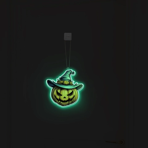 Halloween Leuchtender Kürbis Anhänger Mit Hexenhut LED Glühen Wandbehang Ornament Für Festival Haus Party Dekoration