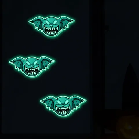 Halloween Monster Fledermaus Leuchtend Wandaufkleber Glow In The Dark PVC Fluoreszierend Wandtattoo Für Party Home Dekor