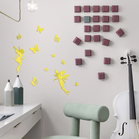 Acryl 3D Fee Schmetterling Spiegel Wandaufkleber DIY Reflektierende Wandtattoos Für Wohnzimmer Schlafzimmer Home Wanddekoration