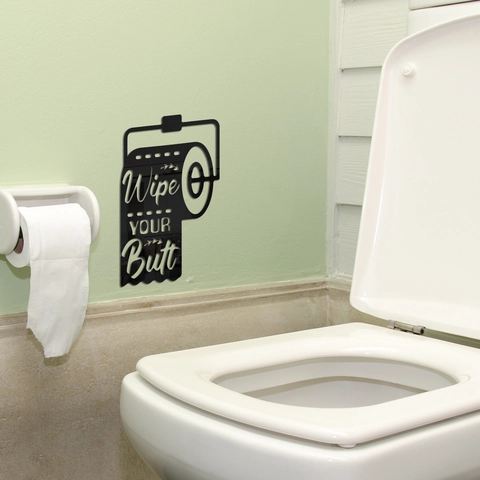 Humorvoll Wipe Your Butt Acryl Spiegel Wandaufkleber Toilettenpapierrollenform Wasserdichtes Dekor Für Badezimmer