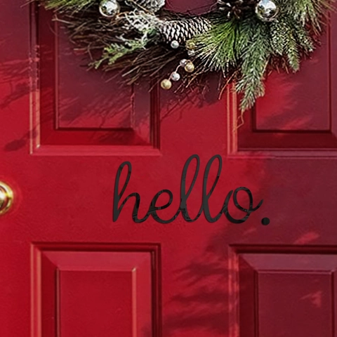 Sticker Mural Acrylique Miroir 3D Panneau Hello Décoration Porte Entrée Maison Moderne Minimaliste Auto Adhésif Décalcomanie Ornement