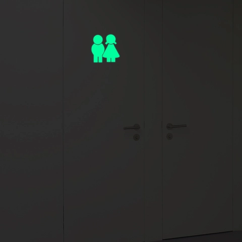 Adhesivo Luminoso para Puerta de Baño Señal de Baño que Brilla en la Oscuridad Decoración del Hogar