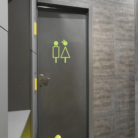 Lichtgevende Toilet Bord Muurstickers Fluorescerende Man Vrouw Badkamer Deur Decals Waterdicht Creatieve Woondecoratie
