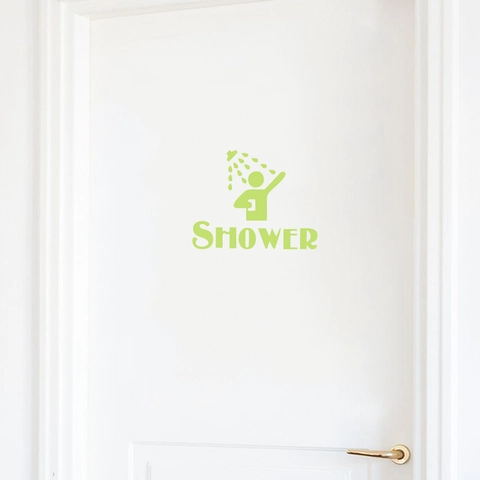 Adesivo Murale per Doccia Fluorescente in PET Impermeabile Segnale per Bagno Luminoso per Porta in Vetro Parete