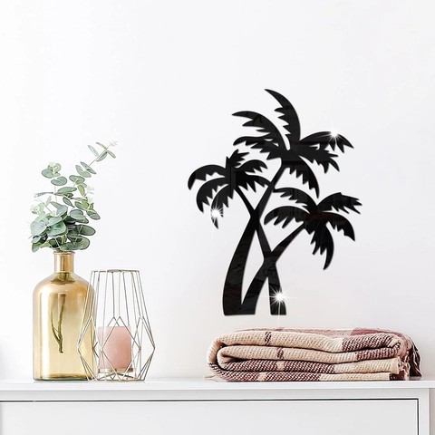 Acryl Spiegel Wandsticker Kokospalme Design 3D Abnehmbar DIY Kunst Aufkleber Für Wohnzimmer Schlafzimmer Home Dekoration