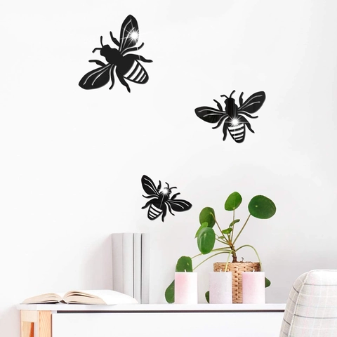 Adesivi Murali Specchio Ape Acrilico Riflettente Animale DIY Decalcomanie Per Soggiorno Camera Da Letto Decorazione Moderna Grande Medio Piccolo