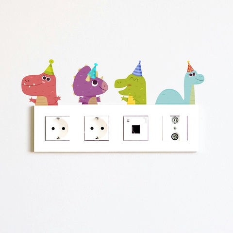 Luminous Dinosaur Wall Stickers PVC Glow In The Dark Cartoon Animal Decals For Kids Bedroom Living Room Home Decor