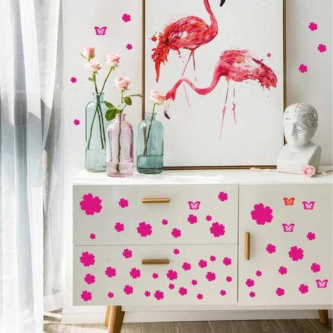 DIY Bloemen Vlinder Muurstickers PVC Verwijderbare Floral Decals Voor Woonkamer Slaapkamer Keuken Badkamer Huis Decoratie Kunst