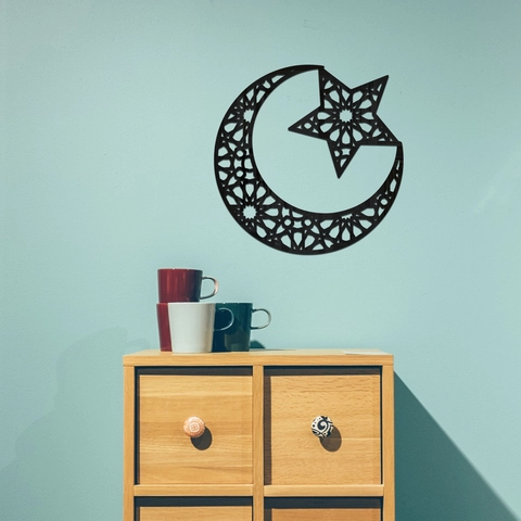 Acrylic Mirror Wall Sticker Hollow Moon Star Geometric Pattern Ramadan Eid Decoration For Living Room Bedroom Home Decor