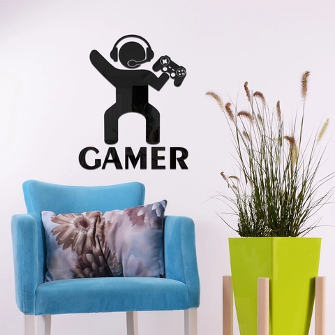 Gamer Mirror Wall Sticker For Bedroom Living Room Game Room Acrylic PVC Self Adhesive 3D Mirror Surface Wall Decor