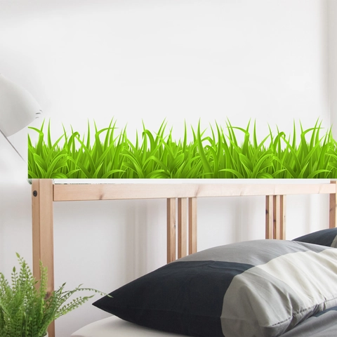 Frische Grüne Gras Wiese Wandtattoo PVC Abnehmbare Botanische Wandbild Aufkleber Für Schlafzimmer Wohnzimmer Haus Dekoration