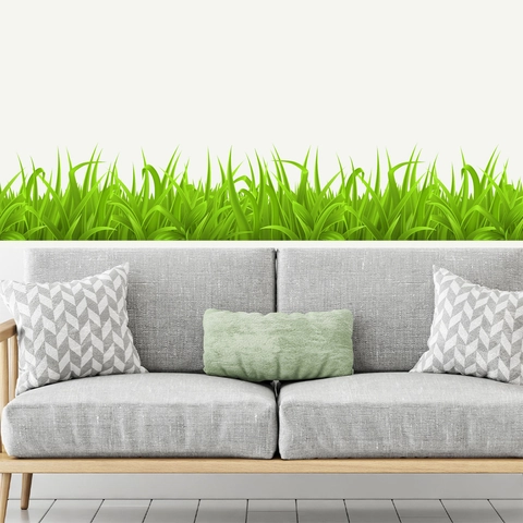 Frische Grüne Gras Wiese Wandtattoo PVC Abnehmbare Botanische Wandbild Aufkleber Für Schlafzimmer Wohnzimmer Haus Dekoration