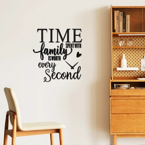 3D Acryl Spiegel Wandtattoo Englischer Spruch Time Spent With Family Is Worth Every Second DIY Abnehmbare Wandsticker Wohnzimmer