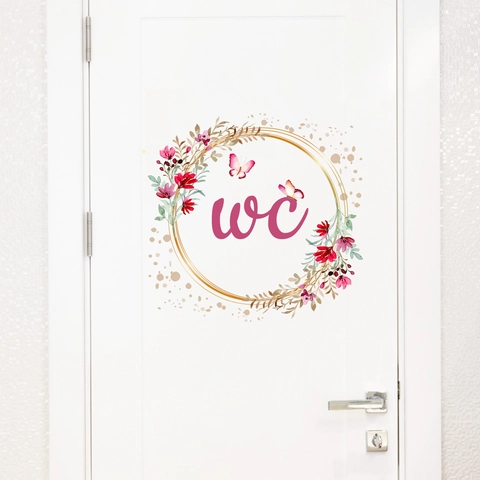 Creative Floral Butterfly WC Toilet Wall Sticker PVC Waterproof Art Decal For Bathroom Door Decoration Accessory
