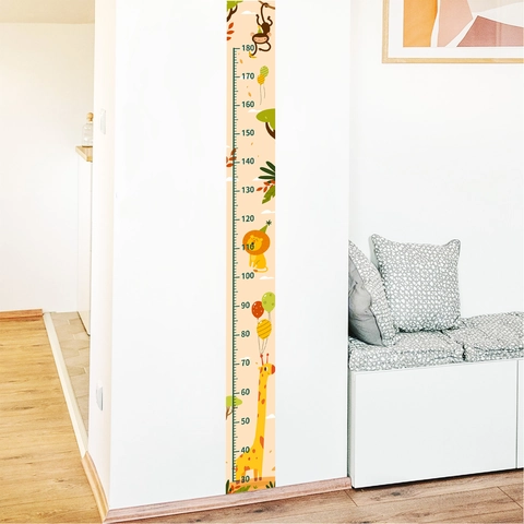 Cartoon Giraffe Dier Kinderen Hoogte Groeigrafiek Muursticker PVC Zelfklevend Verwijderbaar Kamer Decor Voor Kleuterschool