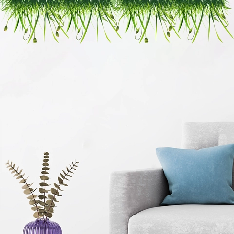 Grünes Gras Sämling Wandaufkleber PVC Abnehmbare Botanische Wandtattoo Für Wohnzimmer Schlafzimmer Home Dekoration Modern DIY Art
