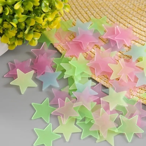 Adesivi Murali 3D Stelle Luminose al Buio Pentagramma Decorazione Soffitto per Cameretta Bambini DIY Casa Decorativo PVC Adesivi