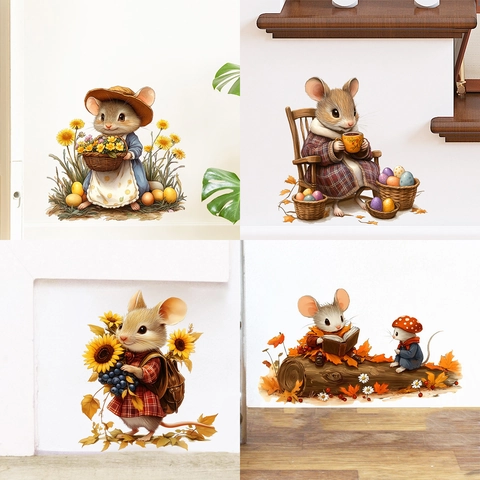 3D Mauseloch Wandaufkleber Kreative Cartoon Tier Wandtattoo Für Fußleiste Treppe Wohnzimmer Haus Deko Ästhetisches Wandbild