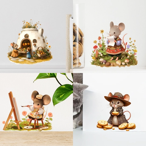 Mignon Autocollant Mural Trou de Souris Dessin Animé PVC Amovible Sticker d'Art Pour Chambre d'Enfant Salon Décoration de Maison
