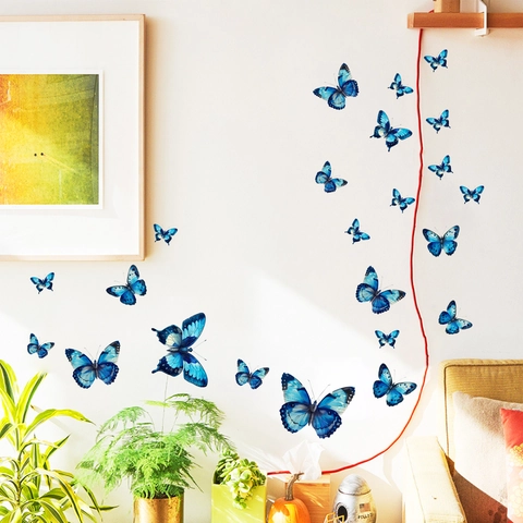Leuchtende 3D Schmetterling Wandtattoo Fluoreszierend Blau Nachtleuchtend Schmetterling Aufkleber Für Schlafzimmer Wohnzimmer Heimdeko