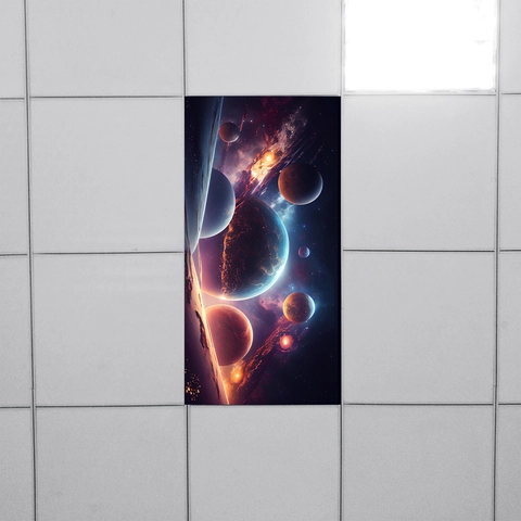 Adesivo da Parete Pianeti Universo Cielo Stellato Impermeabile PVC Decorazione Soffitto per Casa Camera Letto Soggiorno Ufficio