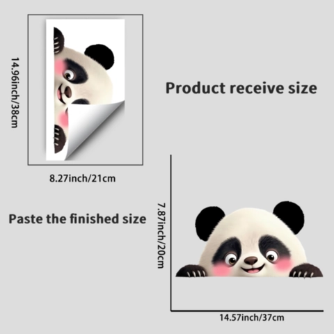 Creatieve Schattige Cartoon Panda Statische Raamsticker Verwijderbaar Zonder Lijm PVC Decal Voor Huis Woonkamer Glas Decoratie
