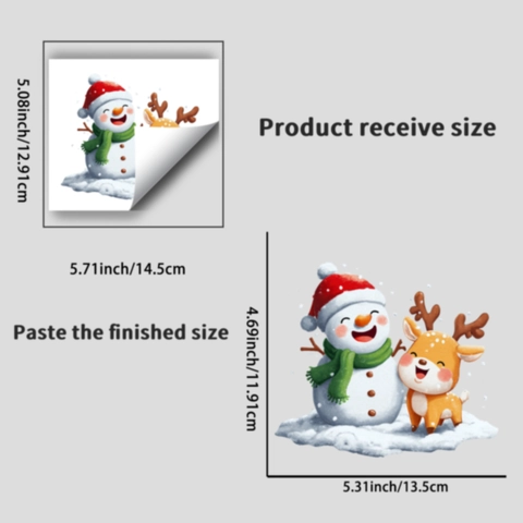 Weihnachtsschneemann Und Rentier Toilettendeckel Aufkleber PVC Wasserdicht Abnehmbar Wandtattoo Für Badezimmer Deko