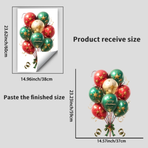 Weihnachtsballon Fensterbilder Statische Haftung Merry Christmas Feliz Navidad Dekoration Für Glastür Haus Dekoration