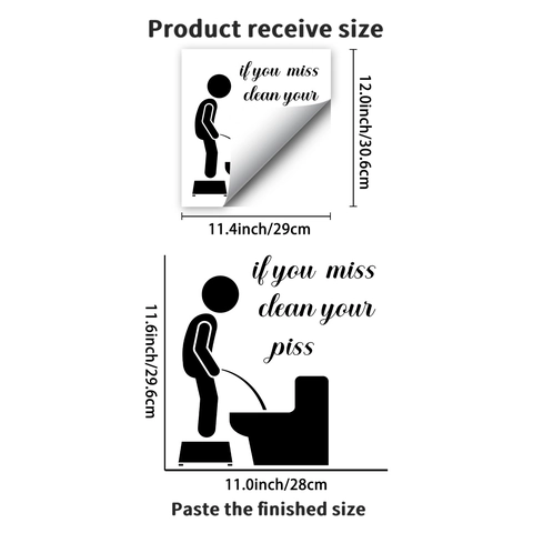 Creatieve Grappige PVC Toiletsticker Waterdichte Verwijderbare Muursticker Met Silhouet En Tekst Voor Badkamer Decoratie