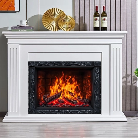 Pegatina de Pared Llama de Chimenea de Simulación 3D PVC Impermeable Autoadhesivo Removible Mural Para Sala de Estar Dormitorio Decoración