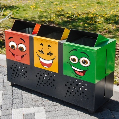 Divertidas Pegatinas para Cubo de Basura con Expresiones de Dibujos Animados de PVC Impermeables Calcomanías de Emoji