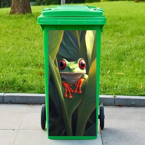 Outdoor Mülltonne Aufkleber Wasserdicht Sonnenschutz PVC Kunst Decals Frosch Hund Muster Große Klebende Wandsticker