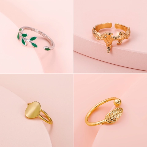 Retro Geometric Copper Adjustable Open Toe Rings For Women Bohemian Beach Animal Giraffe Feather Bird Jewelry Foot Accessories