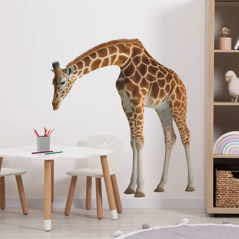 Realistische Giraf Dier Muurstickers Verwijderbare PVC Muurstickers Voor Kinderkamer Slaapkamer Achtergrond DIY Woondecoratie
