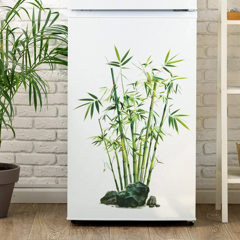 Elegant Green Bamboo Wall Sticker Chinese Style PVC Self Adhesive Plant Pattern For Study Room Dining Room Home Wall Decal
