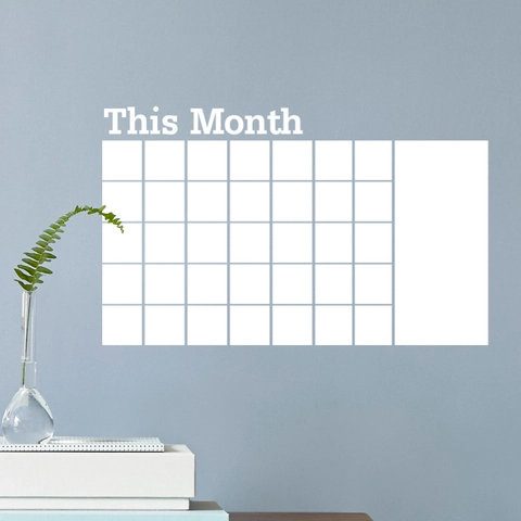 Moderner PVC Monatlicher Planer Wandaufkleber Abnehmbarer Kalender Gitter Wandtattoo Mit Notizbereich Für Home Office Organizer