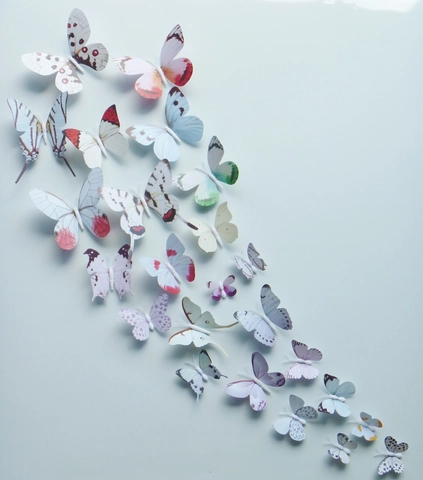 3D Butterfly Wall Stickers Home Decor Multicolor PVC Decorative Stickers For Refrigerator Background Wall Art Home Decoration