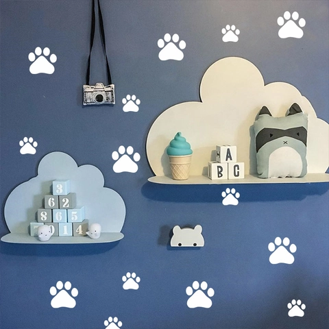 Cartoon Pfotenabdruck Wandtattoo Für Kinderzimmer Kindergarten PVC Dekorative Tierpfoten Aufkleber DIY Wandbild Dekoration