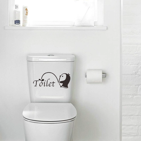 Cartoon Pinguin Toilettenaufkleber Wasserdicht PVC Badezimmer Dekoration Aufkleber Selbstklebend Home Schild Für Toilettendeckel