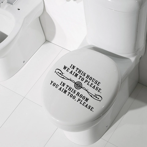 Adhesivo para Inodoro con Lema en Inglés Humorístico PVC Impermeable Removible Vinilo de Pared para Baño Decoración Creativa para el Hogar