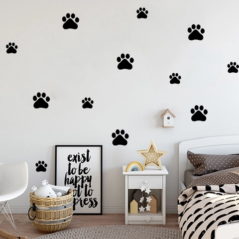 Cartoon Pfotenabdruck Wandtattoo Für Kinderzimmer Kindergarten PVC Dekorative Tierpfoten Aufkleber DIY Wandbild Dekoration