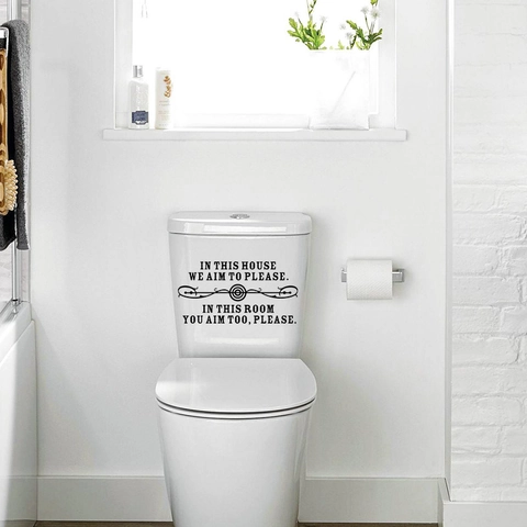 Adhesivo para Inodoro con Lema en Inglés Humorístico PVC Impermeable Removible Vinilo de Pared para Baño Decoración Creativa para el Hogar