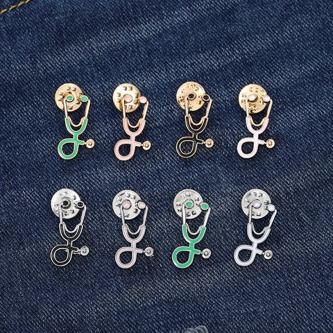 Kreative Stethoskop Emaille Brosche Pin Legierung Medizinischer Schmuck Für Ärzte Krankenschwestern Studenten Abschluss Geschenk Zubehör