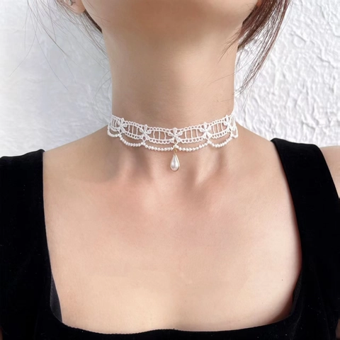 Vintage Gothic Velvet Lace Choker Necklace For Women Alloy Spider Floral Moon Pendant Collar Halloween Party Jewelry