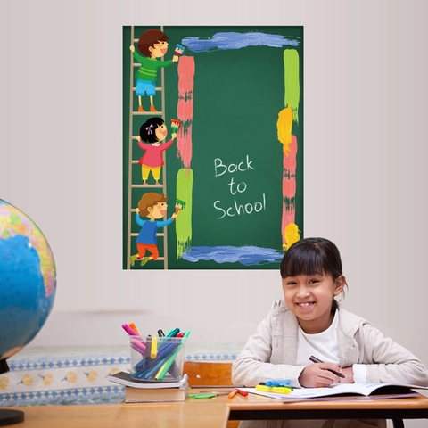 Green Blackboard Wall Sticker Erasable PVC Chalk Board Decal Cartoon Kids Design For School Classroom Home Decor Teaching Board