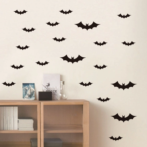 3D Fledermaus Wandaufkleber PVC DIY Halloween Deko Abnehmbar Schwarz Silhouette Aufkleber Für Home Party Wohnzimmer Schlafzimmer