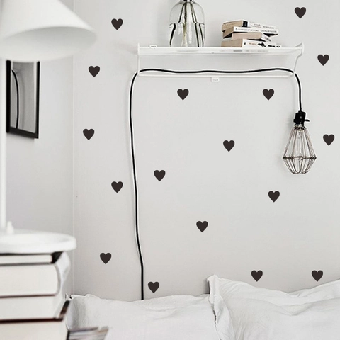 Stickers Muraux Cœur Géométrique Simple PVC Autocollant Amovible Décalcomanies Murales Pour Chambre d'Enfants Maison