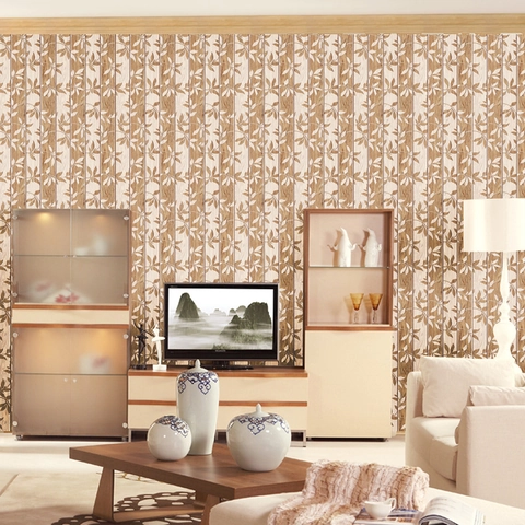 Adesivo da Parete Autoadesivo con Venature del Legno e Foglie Retro Carta da Parati Impermeabile in PVC per Soggiorno